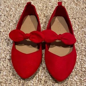 Faux-Suede Pointy-Toe Ballet Flats